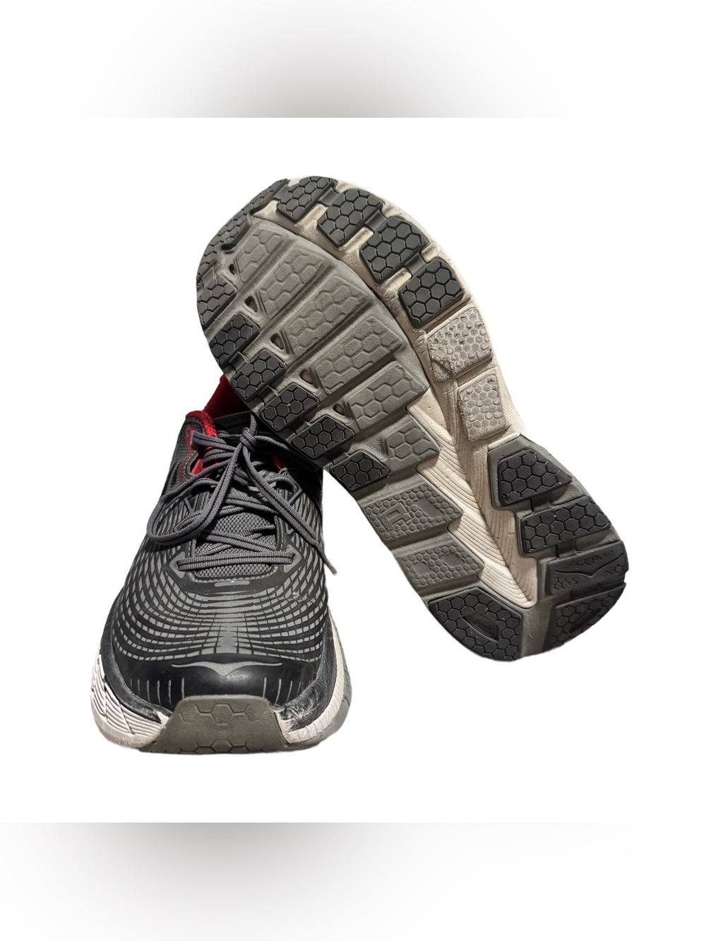 Hoka One One Gaviota Men's 11 Running Shoe Athletic Red Grey Cushioned Comfort - Picture 6 of 6